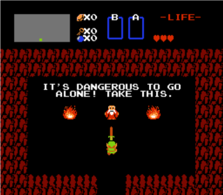 It's dangerous to go alone! quote art